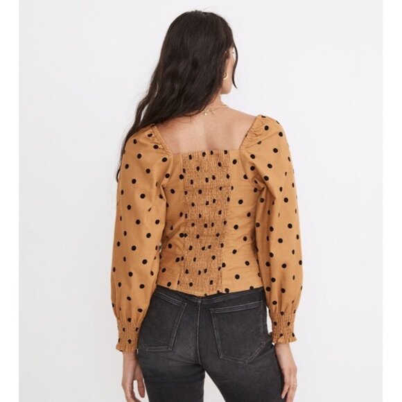 Madewell Corduroy Sweetheart Polka Dot Top Womens 10 Corset Coquette Cottagecore - Picture 3 of 16